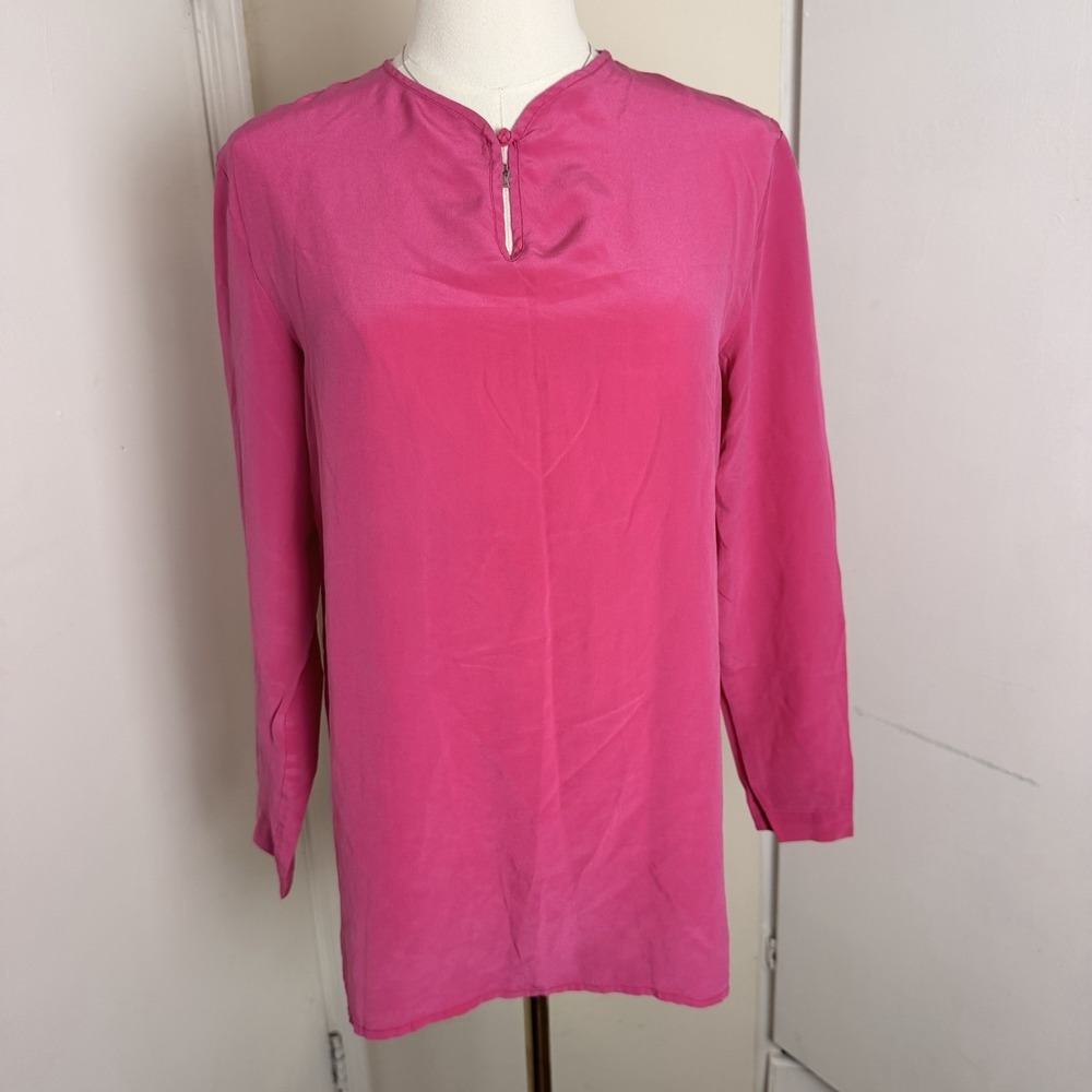 Anne Carson Vintage 100%Pure Silk Pink Blouse Sz S